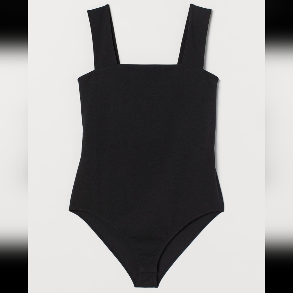 H&M / square neck jersey bodysuit/ M